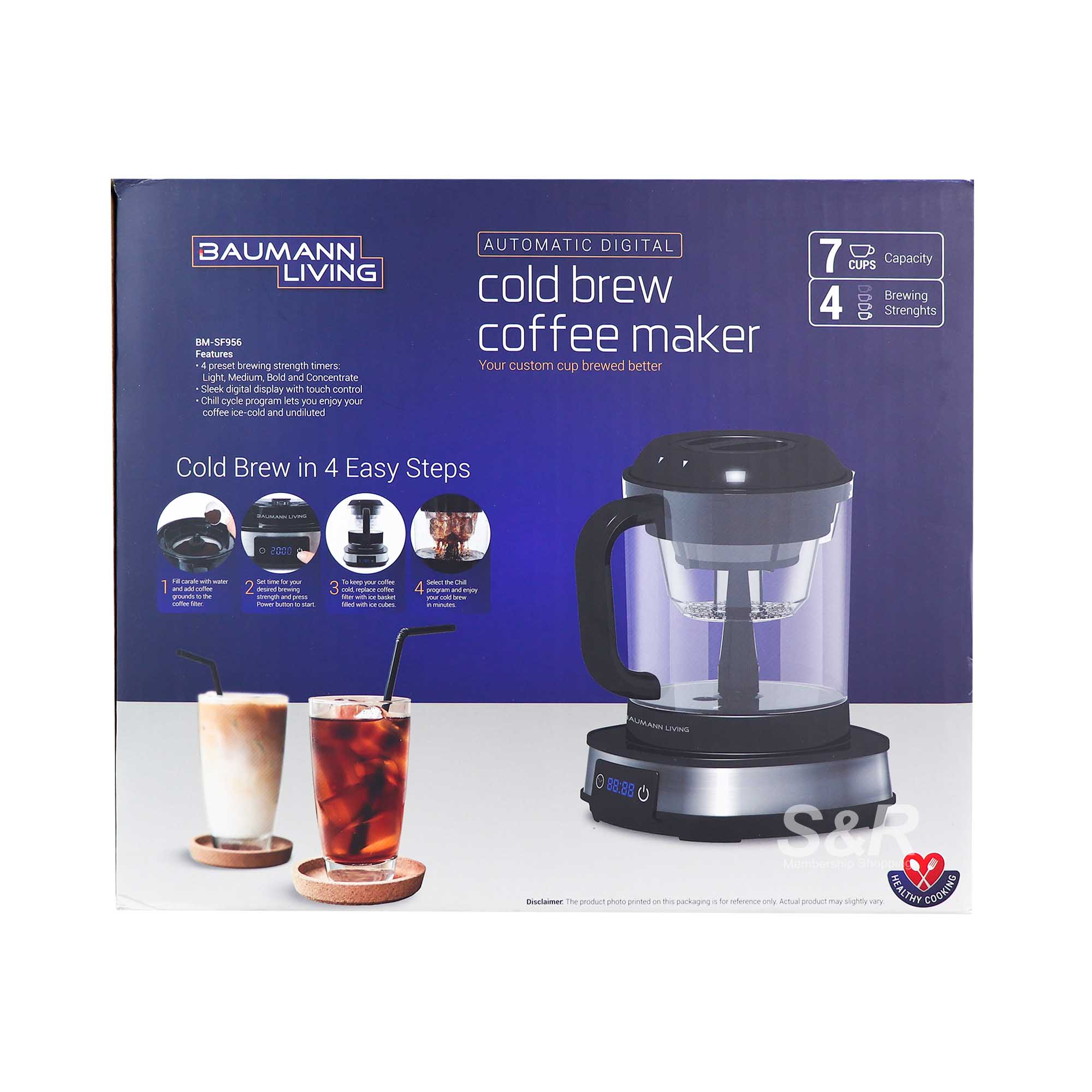 Baumann Living Automatic Digital Cold Brew Coffee Maker